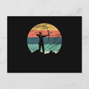 Postal Vintage Bowman Retro Archery con flechas en regalo