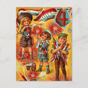 Postal Vintage Boys 4 de julio