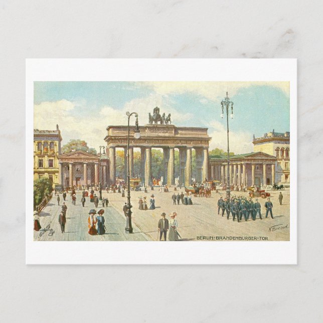 Postal Vintage Brandenburg Gate Berlin Alemania (Anverso)