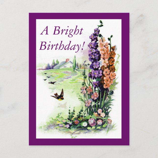 Postal Vintage Bright Birthday (Anverso)