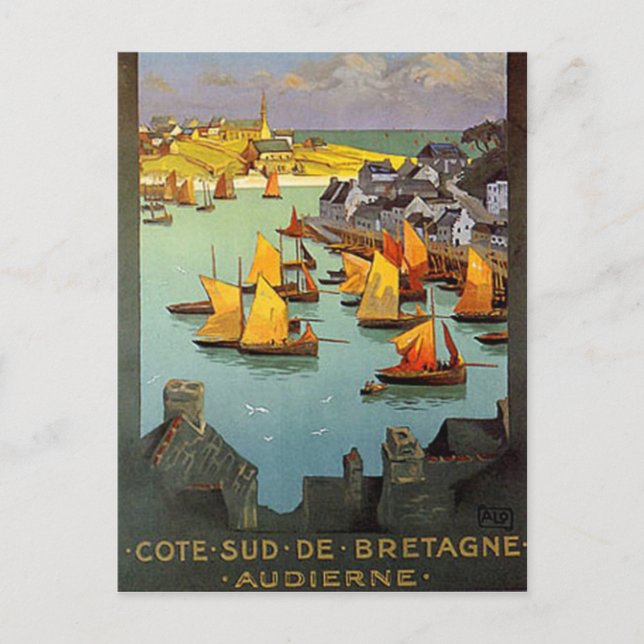 Postal Vintage Brittany, Audierne, Francia - (Anverso)