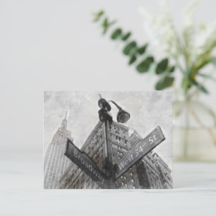 Postal Vintage Broadway Corner Rótulo - New York City Pos