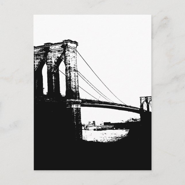 Postal Vintage Brooklyn Bridge (Anverso)