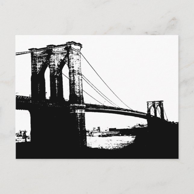Postal Vintage Brooklyn Bridge (Anverso)
