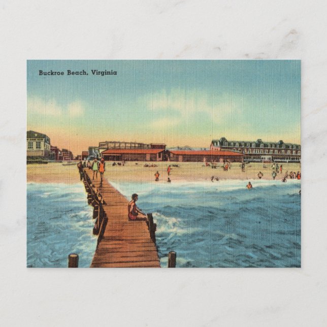 Postal Vintage, Buckroe Beach, Virginia (Anverso)