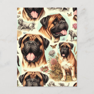 Postal Vintage Bullmastiff Seamless