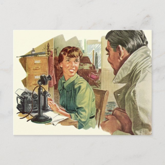 Postal Vintage Business Office, CEO y Secretario (Anverso)