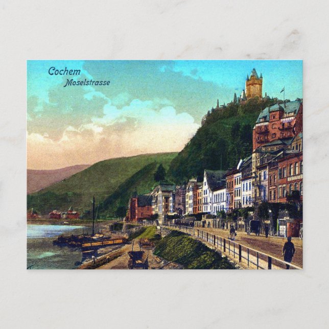 Postal Vintage ca 1900 Cochem Moselstrasse Moselle (Anverso)