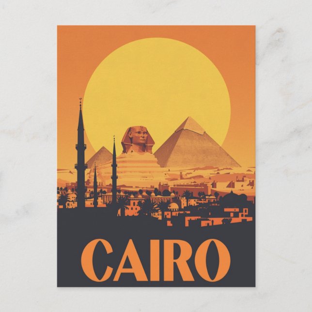 Postal Vintage Cairo Sunset (Anverso)