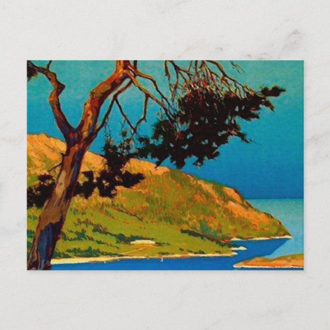 Postal Vintage California Coast Travel Post (Anverso)