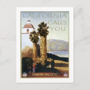 Postal Vintage California, Estados Unidos -