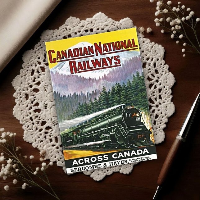Postal Vintage Canadian Rockies Steam Train Advertising (Subido por el creador)