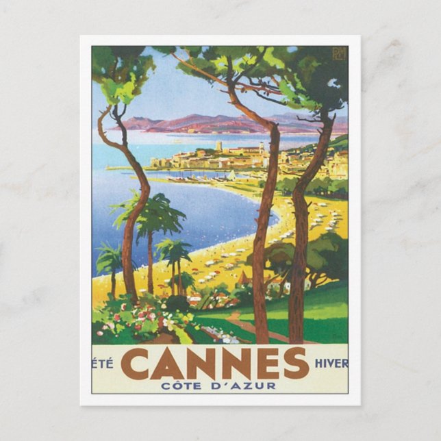 Postal Vintage Cannes Cote D'azur (Anverso)