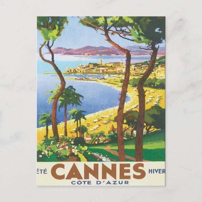 Postal Vintage Cannes Cote D'azur (Anverso)