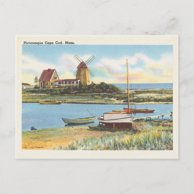 Postal Vintage Cape Cod Massachusetts Scene (Anverso)