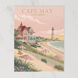 Postal Vintage Cape May New Jersey Beach