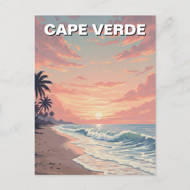 Postal Vintage Cape Verde Sunset (Anverso)