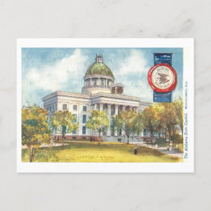 Postal Vintage Capitolio de Alabama con sello