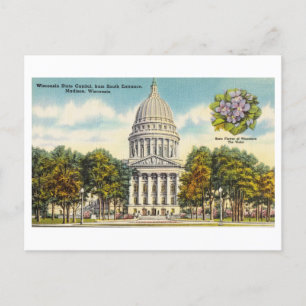 Postal Vintage Capitolio estatal en Madison, Wisconsin