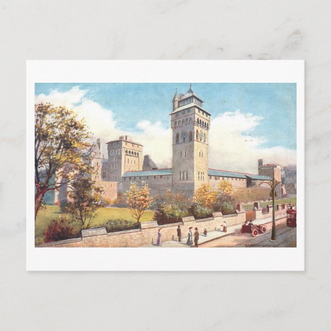 Postal Vintage Cardiff Castle (Anverso)