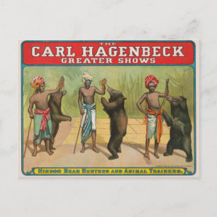 Postal Vintage Carl Hagenbeck Circus Poster