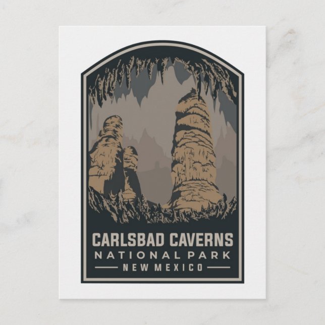 Postal Vintage Carlsbad Cavernas Nuevo Parque Nacional de (Anverso)