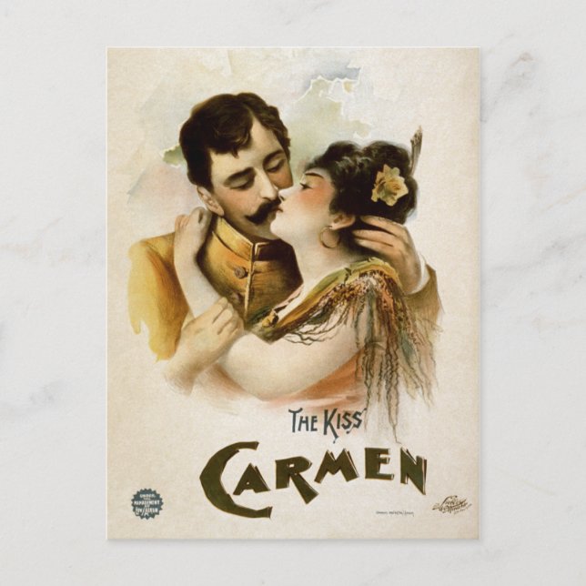Postal Vintage Carmen The Kiss (Anverso)