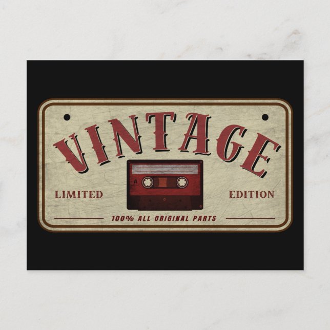 Postal Vintage Cassette Tape Limited Edition Music Lover (Anverso)