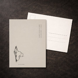 Postal Vintage Cat Illustration/ Dark Academia