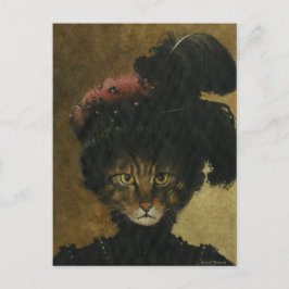 Postal Vintage Cat Lady Postcard