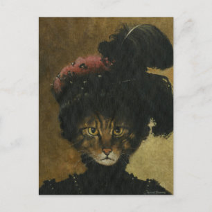 Postal Vintage Cat Lady Postcard