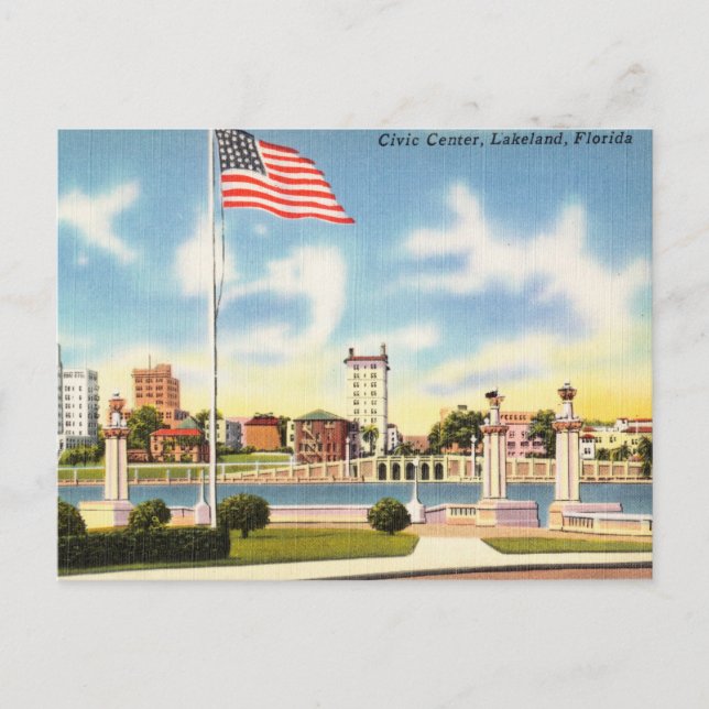 Postal Vintage, Centro Cívico, Lakeland, Florida (Anverso)