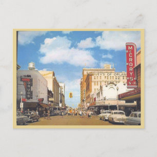 Postal Vintage centro de Orlando Florida, calle de los añ
