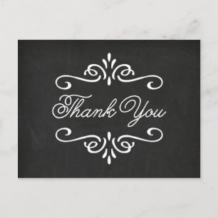 Postal Vintage Chalkboard   Graduación Gracias