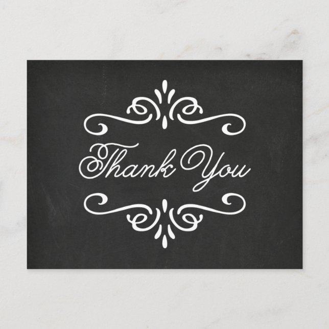 Postal Vintage Chalkboard | Graduación Gracias (Anverso)