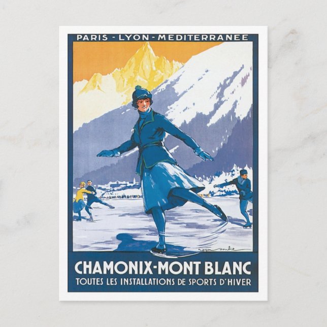 Postal Vintage Chamonix Mont Blanc (Anverso)