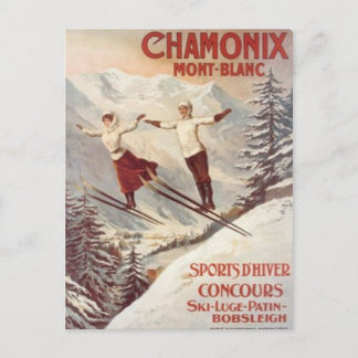 Postal Vintage Chamonix, Mont-Blanc, Francia -