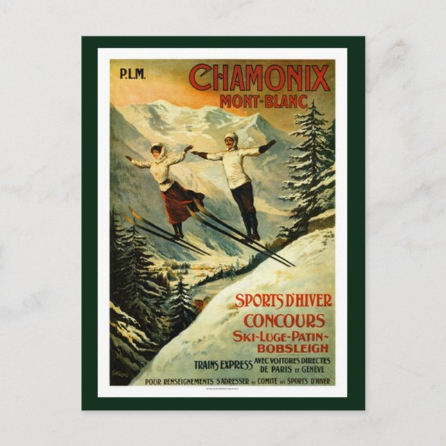 Postal Vintage Chamonix Ski (Anverso)