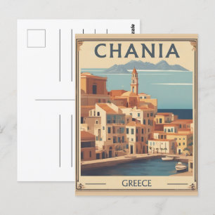 Postal Vintage Chania City Souvenirs creativo viaje de gr