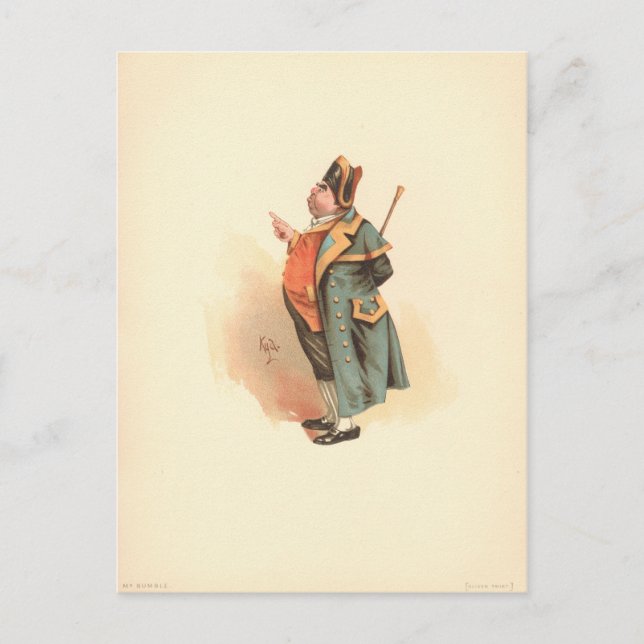Postal Vintage Charles Dickens Oliver Twist Mr Bumble (Anverso)