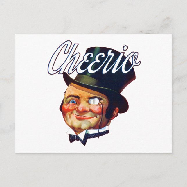 Postal Vintage Cheerio Top Hat Guy (Anverso)