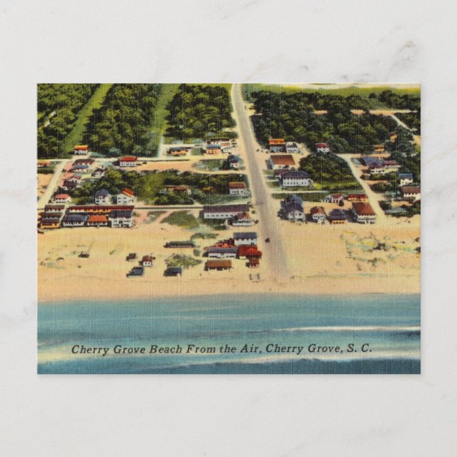 Postal Vintage, Cherry Grove Beach, Carolina del Sur (Anverso)