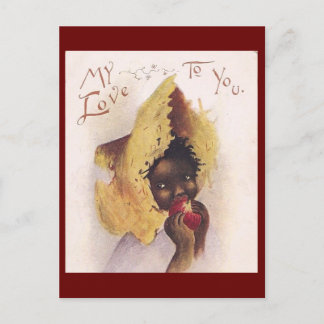 Postal Vintage Chica afroamericano Valentine