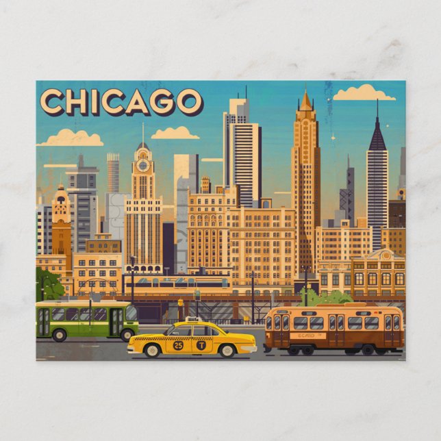 Postal Vintage Chicago (Anverso)