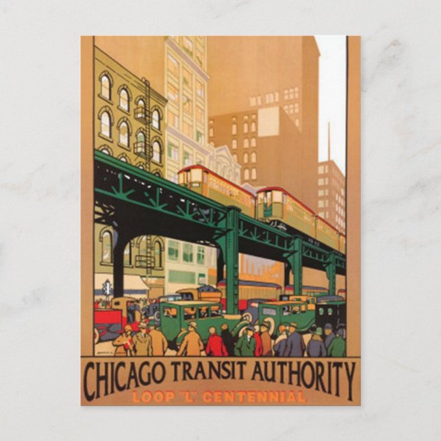 Postal Vintage Chicago, Estados Unidos - (Anverso)