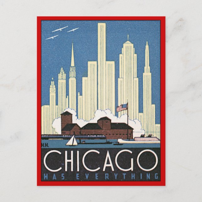 Postal Vintage Chicago Illinois (Anverso)