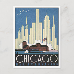Postal Vintage Chicago Illinois USA