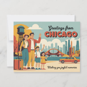 Postal Vintage Chicago Postcard Saludos desde Chicago