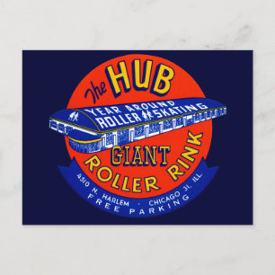 Postal Vintage Chicago Roller Rink