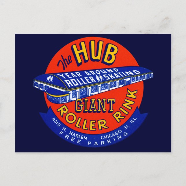 Postal Vintage Chicago Roller Rink (Anverso)